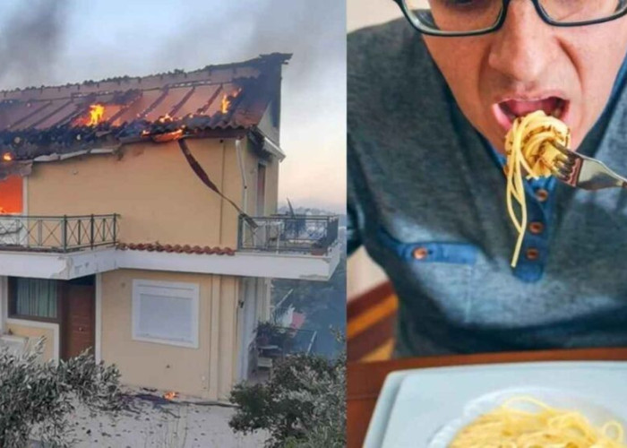 Άφησε άφωνους τους γείτονες: Γιατρός έβαλε φωτιά στο σπίτι του και μετά έτρωγε αμέριμνος μακαρόνια στην αυλή