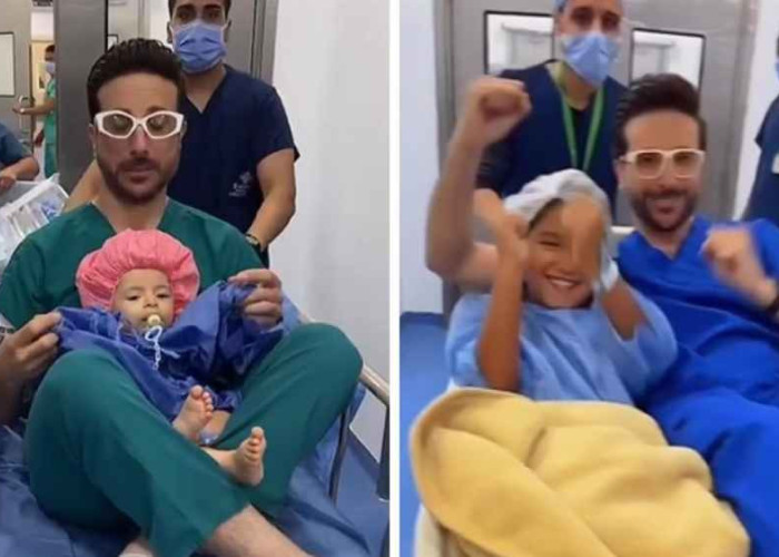 Απίθανος παιδοχειρουργός συνοδεύει τους ασθενείς του στο χειρουργείο για να μην φοβούνται