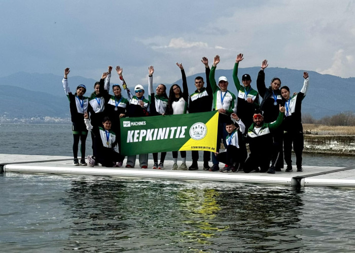 Σέρρες - Στο βάθρο οι αθλητές κωπηλασίας από τον "Κερκινίτις" στο Μαυροχώρι Καστοριάς