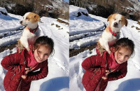 8χρονη περπάτησε 2,5 χιλιόμετρα στο χιόνι κουβαλώντας το σκύλο της για να τον πάει στον κτηνίατρο.