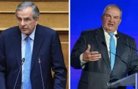 Αντώνης Σαμαράς και Κώστας Καραμανλής στο 15ο συνέδριο της ΝΔ