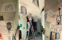 Εικαστική εγκατάσταση στην είσοδο του ΔΙΠΑΕ από το Τμήμα Εσωτερικής Αρχιτεκτονικής