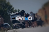 Τροχαίο με ανατροπή οχήματος στην Εύβοια – Γλύτωσε η οικογένεια με μικρό παιδί