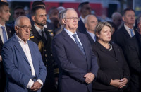 Ο Νικήτας Κακλαμάνης στα αποκαλυπτήρια της προτομής του Γιώργου Λυγγερίδη