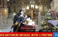 Ιερέας έβαλε παιδάκι να φιλήσει το φέρετρο στην κηδεία του Μητροπολίτη Λαγκαδά