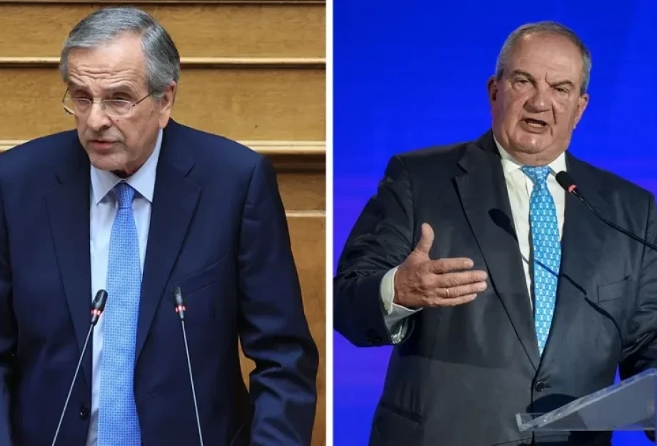 Αντώνης Σαμαράς και Κώστας Καραμανλής στο 15ο συνέδριο της ΝΔ Αντώνης Σαμαράς και Κώστας Καραμανλής στο 15ο συνέδριο της ΝΔ