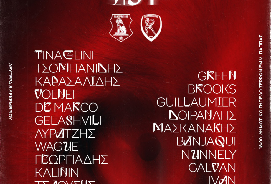 Πανσερραϊκός: Η αποστολή της ομάδας για τον αγώνα με τον Παναιτωλικό