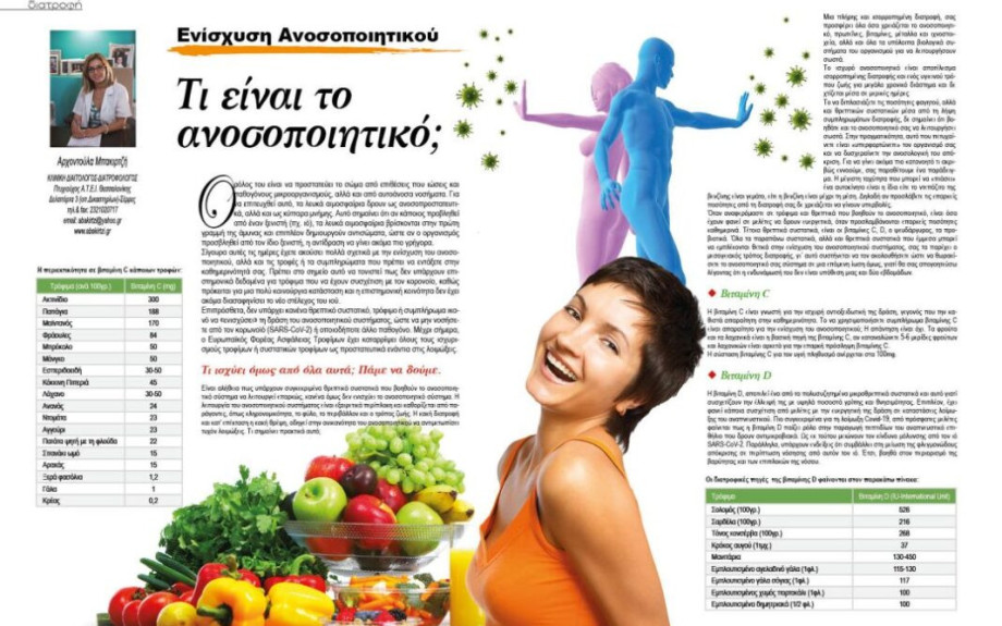 Αρχοντούλα Μπακιρτζή: Ενίσχυση Ανοσοποιητικού !