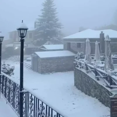 Επεσαν τα πρώτα χιόνια στη Δυτική Μακεδονία -Στα «λευκά» Νυμφαίο και Πισοδέρι