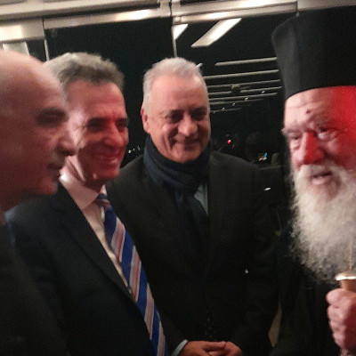 Συνάντηση του Θεόφιλου Λεονταρίδη με τον Αρχιεπίσκοπο Ιερώνυμο