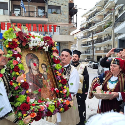 Με Λαμπρότητα η Υποδοχή της Ιεράς Εικόνας Παναγίας Οδηγήτριας Γράμμουστας στο Σιδηρόκαστρο Σερρών