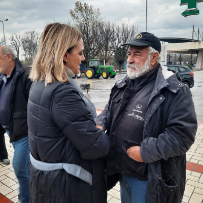 Η Δήμαρχος Σερρών στο μπλόκο των αγροτών του Προμαχώνα