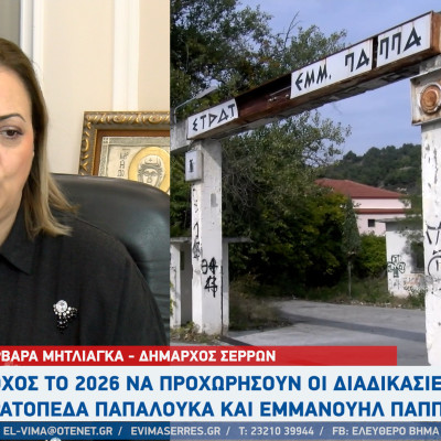Βαρβάρα Μητλιάγκα: Προχωρούν οι διαδικασίες για τα στρατόπεδα Παπαλουκά και Εμμανουήλ Παππά