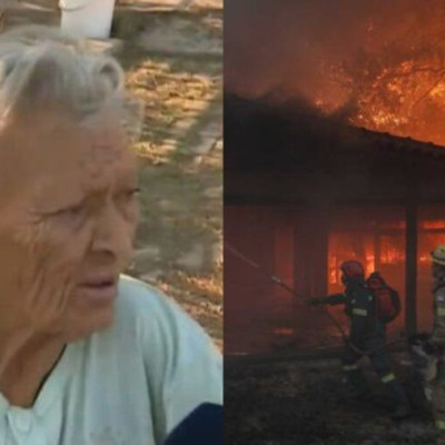 «Δεν μπορώ να φύγω, ήρθα 30 χρονών»: Συγκινεί η ηλικιωμένη που αρνείται να φύγει από το καμένο της σπίτι